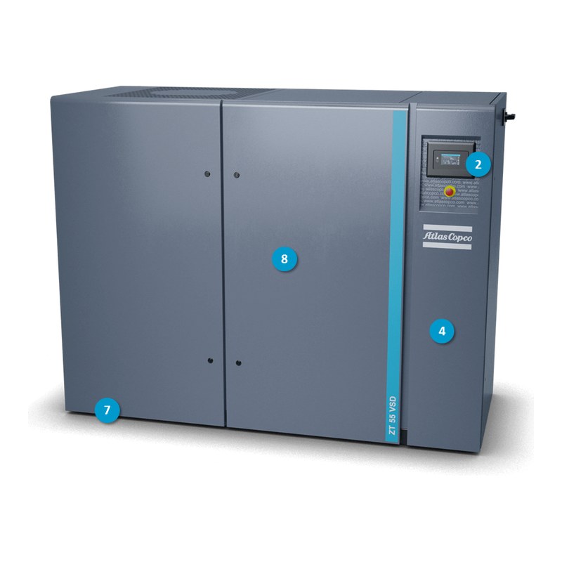 Atlas Copco ZT 15–22, ZR/ZT 30–55 VSD (FF) Oil-free Tooth Compressor