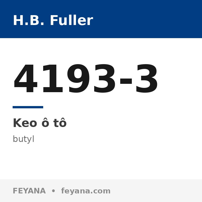 Miếng dán butyl lưng nhựa H.B. Fuller 4193-3 che lỗ thân xe