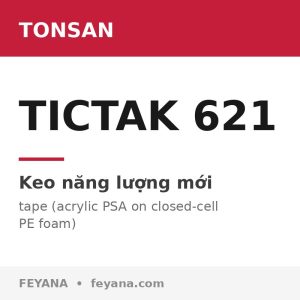 Băng keo xốp PE hai mặt TONSAN TICTAK 621 cho tấm pin mặt trời